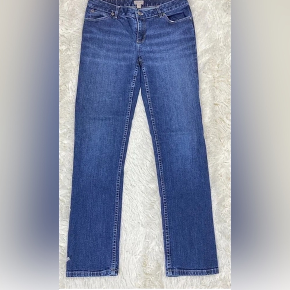 J Jill Womens Jeans size 8 Slim Leg Stretch Straight Dark Wash